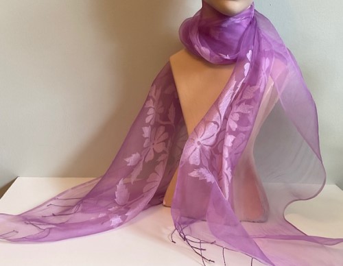 Silkkihuivi lila 2288